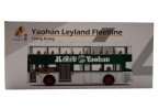 White-Green HK Leyland Fleetline Diecast Double Decker Bus Toy