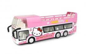 Pink Hello Kitty Painting Kids Diecast Double Decker Bus Toy