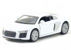 White / Blue Kids 1:36 Scale Welly 2016 Diecast Audi R8 V10 Toy