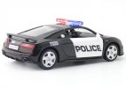 Kids Black 1:36 Scale Police Diecast Audi R8 Coupe Car Toy
