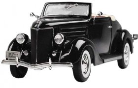 Black 1:18 Scale Welly Diecast 1936 Ford Deluxe Cabriolet Model