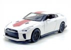 White / Blue 1:32 Scale Kids Diecast Nissan GR-R R35 Toy