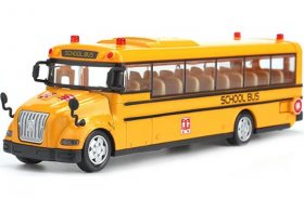 Kids Yellow 1:55 Scale Pull-Back Function Diecast School Bus Toy