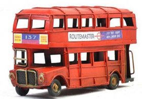 Red 6 Inch NO.137 Routemaster London Double Decker Bus Model