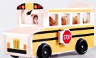 Kids Yellow Wooden Role Play Games Toy School Bus