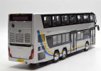 Silver 1:43 Scale LNG Diecast Foton AUV Double Decker Bus Model