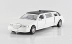 Kids 1:38 Black / White / Gray Diecast Lincoln Limousine Toy