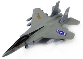 Gray / White / Yellow Kids Die-Cast F-15 Eagle Fighter Toy