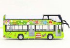 Kids Green Birthday Party Diecast Double Decker Bus Toy