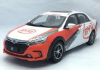 White-Orange 1:18 Diecast 2014 BYD Qin CRC Racing Car Model