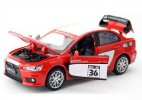 Kids 1:32 Red / Blue Diecast Mitsubishi Lancer Evolution Toy