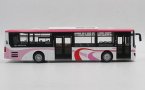 White-Pink 1:43 Scale Diecast ShangHai Daewoo Bus Model