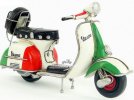 Medium Scale Tinplate White-Red-Blue Vintage Vespa Scooter Model