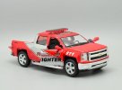 Red 1:46 Fire Dept Diecast Chevrolet Silverado Pickup Truck Toy