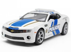 White 1:24 Scale Police Theme Diecast Chevrolet Camaro SS Model