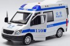 1:32 White-Blue Diecast Mercedes Benz Sprinter Police Toy