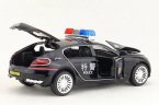 White / Black 1:32 Scale Police Diecast Bugatti Galibier Toy