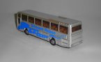 1:87 Mini Scale Silver Kids Tour Bus Toy Model