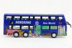 Blue Kids Hong Kong Sea World Die-cast Double Decker Bus Toy