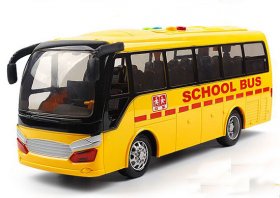 Yellow Kids Plastic Sound And Light School Bus Toy