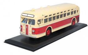 1:43 Scale Beige-Red Die-Cast Soviet Union ZIS 154 Bus Model