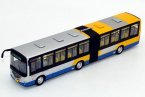 Yellow-Sliver 1:64 Scale Diecast Jinghua Articulated Bus Model