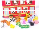 Kids Large Scale Red Animal Wooden Double-Decker Bus