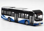 White-Blue 1:50 Scale Diecast Sunwin iEV12 City Bus Model