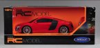 Red / White 1:24 Scale Full Function Kids Welly R/C Audi R8 Toy