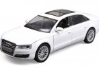 White / Black 1:32 Kids Pull-Back Function Diecast Audi A8 Toy