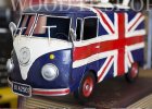 British Style Blue Tinplate Made Vintage VW Bus Model