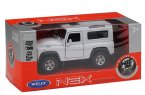 White 1:36 Scale Welly Diecast Land Rover Defender Toy