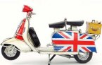 Retro Union Jack Painting 1:8 Tinplate Vespa Scooter Model