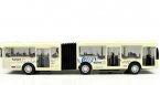 1:50 Scale White / Yellow Kids Die-cast Articulated City Bus Toy