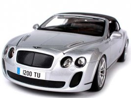 Silver 1:18 Bburago Bentley Continental Supersports Convertible