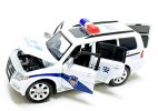 Kids 1:32 Scale White Police Diecast Mitsubishi Pajero SUV Toy