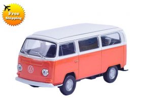 1:36 Scale Welly White-Orange / White-Blue 1972 VW T2 Bus Toy