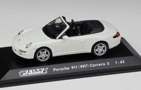 White 1:43 Scale Welly Diecast Porsche 911 Carrera S Model