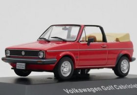 Red 1:43 Scale IXO Diecast 1979 VW Golf Cabriolet Model