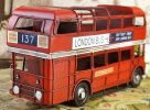 Red Medium Scale Tinplate NO.137 London Double Decker Bus Model