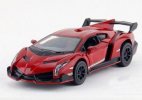 1:36 Black /Wine Red / Orange / Gray Diecast Lamborghini Veneno