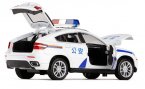 Kids White 1:32 Scale Police Theme Diecast BMW X6 SUV Toy