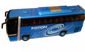 Blue 1:36 Scale Die-Cast Foton AUV Tour Bus Model