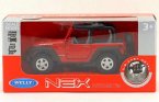 1:36 Scale Kids Welly Red Diecast Jeep Wrangler Rubicon Toy