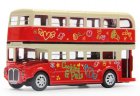 Kids Red Flower Patterns Diecast London Double-Decker Bus Toy