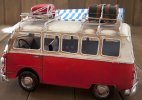 Blue / Red Medium Scale Tinplate VW Motor Homes Bus Model