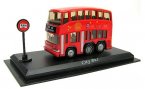 Mini Scale Cool Red Kids Hong Kong Double-Decker City Bus Toy