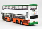 White 1:76 Scale NEOPLAN Hong Kong Double-Decker Bus Model