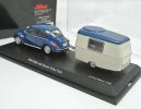 1:43 Schuco Blue VW Beetle Mit Hymer Eriba Puck Model