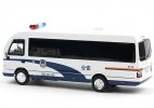 1:64 Scale Police White Diecast Toyota Coaster Coach Bus Model